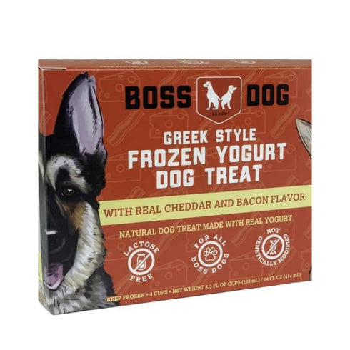 Boss Dog Greek Style Frozen Cheddar Bacon Yogurt Pet Treat 14oz 4pk - Poudre Pet and Feed Supply